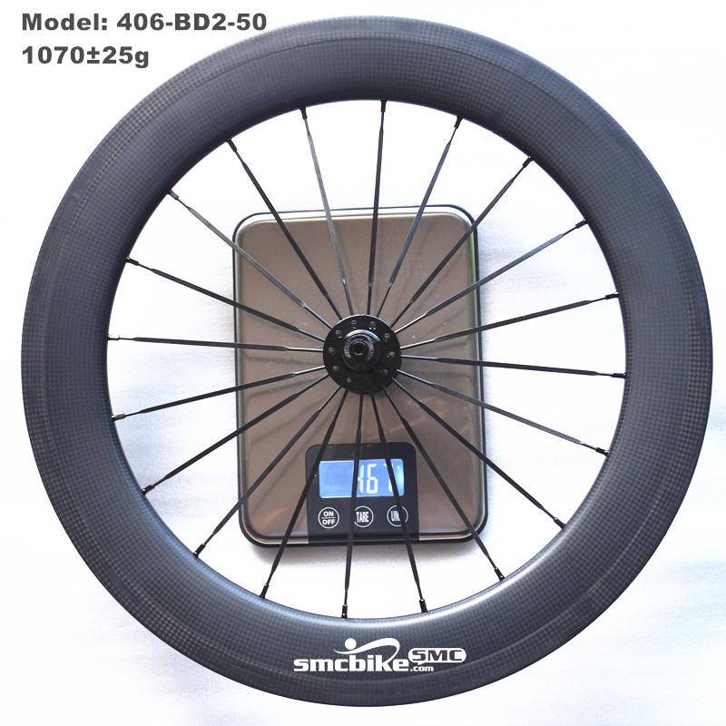 SMC 20" 406 50MM Tubeless Carbon Wheelset for Rim Brake Bikes