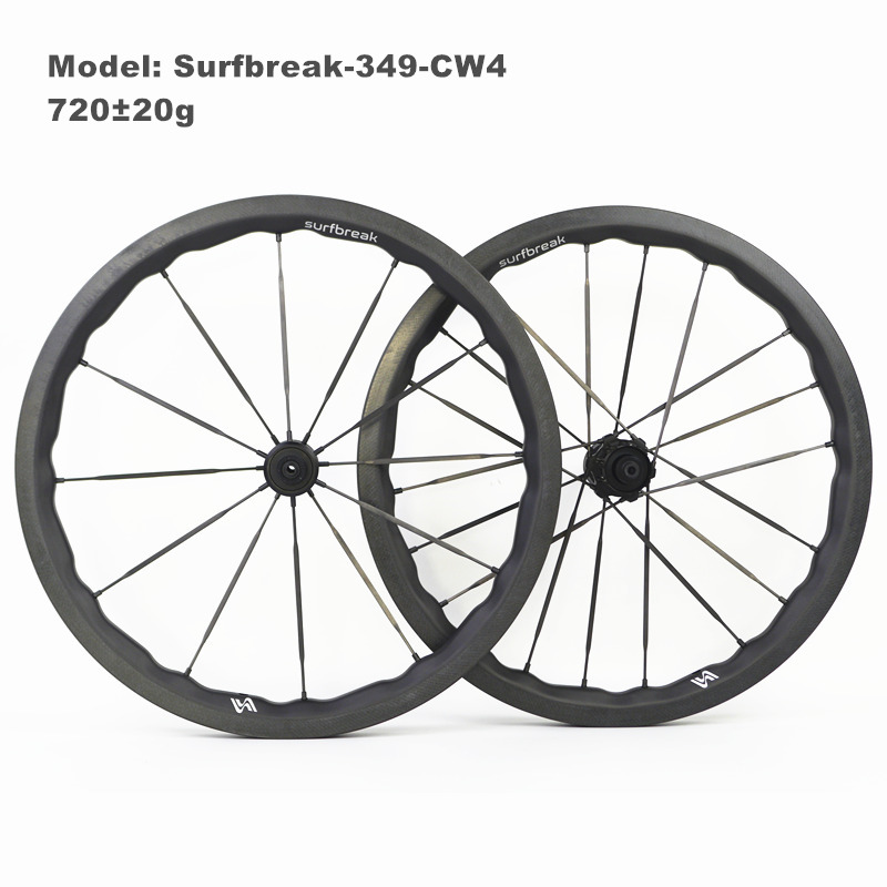 Surfbreak 16 inch 349 Carbon Spokes Wheels Waves Rim for Brompton 7-speed